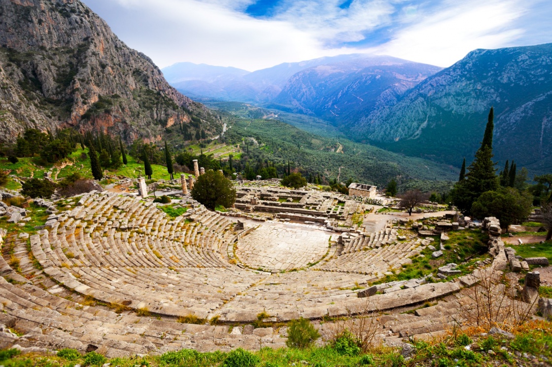 The view on amphitheater, Delphi